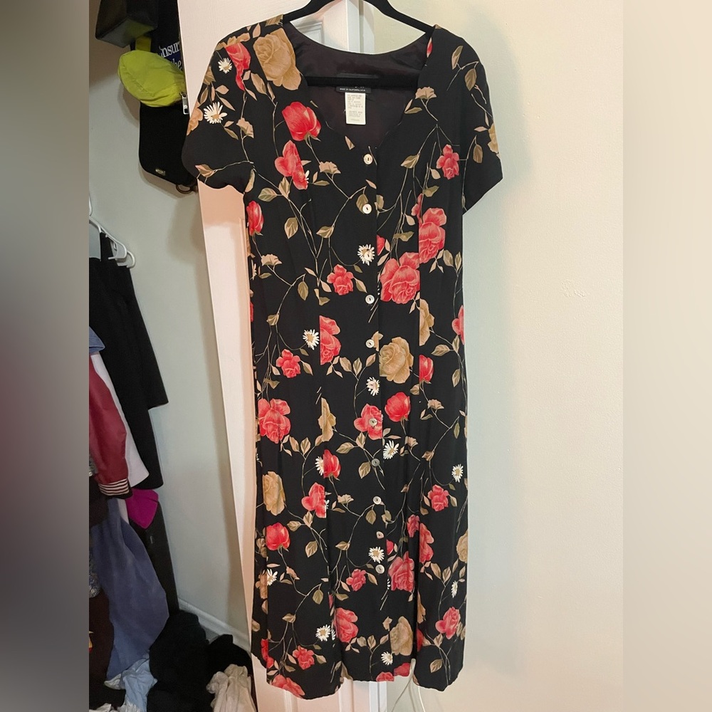 Button-Up Floral Dress